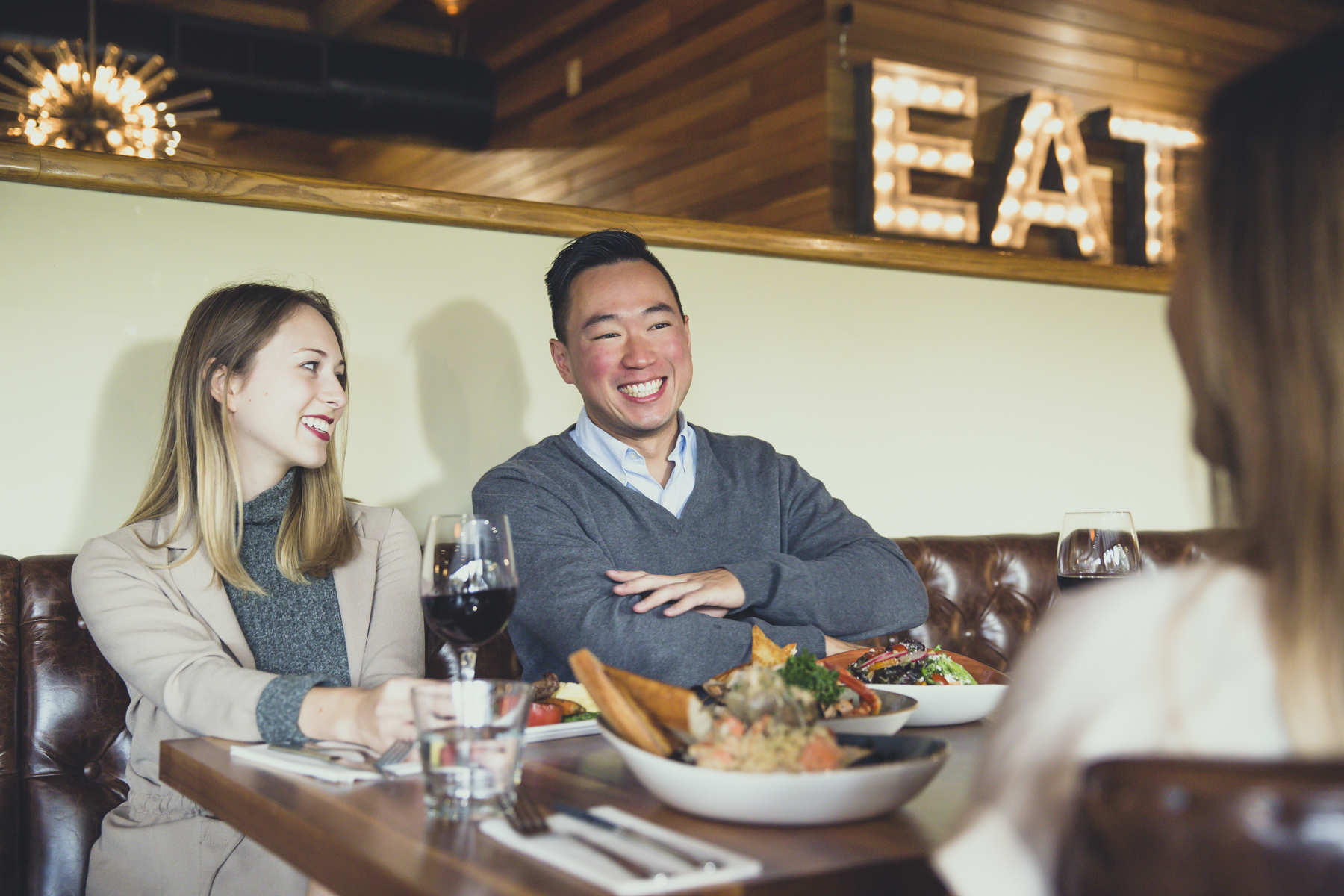 Couples enjoying a meal at the Burnaby Mountain Restaurant
