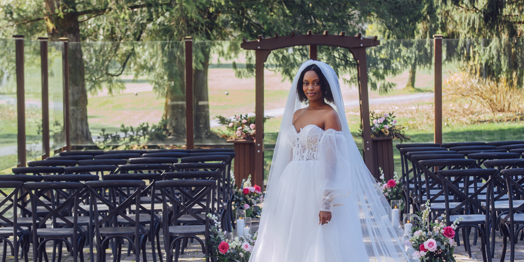 Bride next to window 