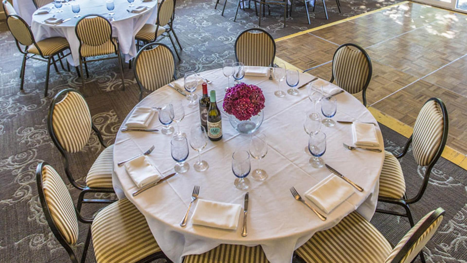 Table set up for an event