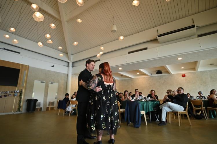 Burnaby Lake Pavilion couple dancing on dance floor