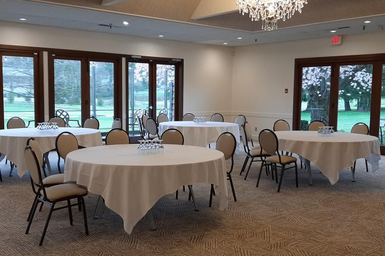 Banquet room with tables